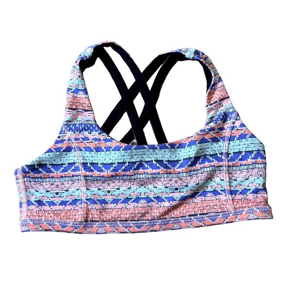 Ivivva by Lululemon Energy Strappy Sports Bra Girls Size 10 Unpadded Multi - Picture 1 of 4